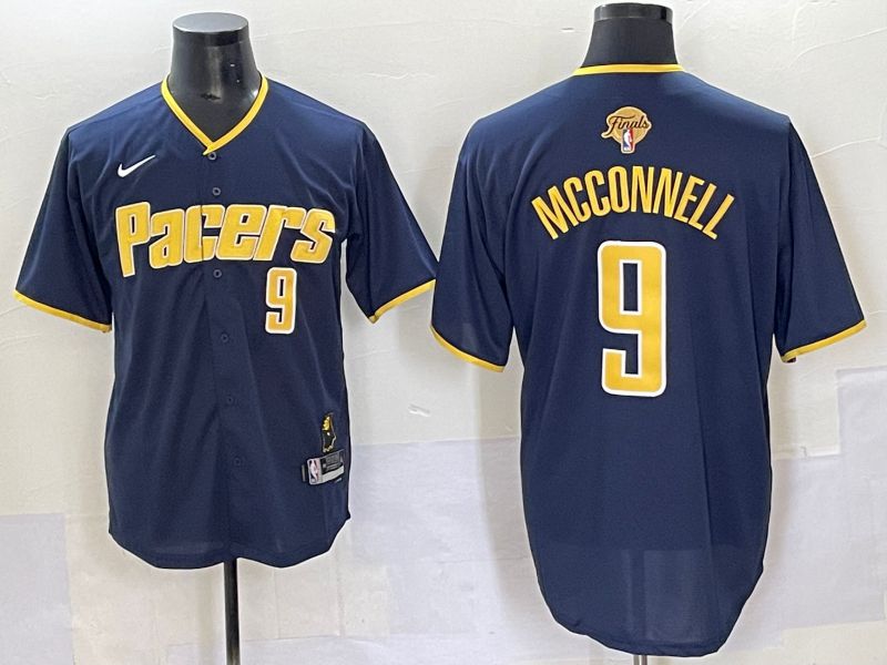 Men 2025 Indiana Pacers #9 Mcconnell Blue Joint Name NBA Jersey style 1->indiana pacers->NBA Jersey
